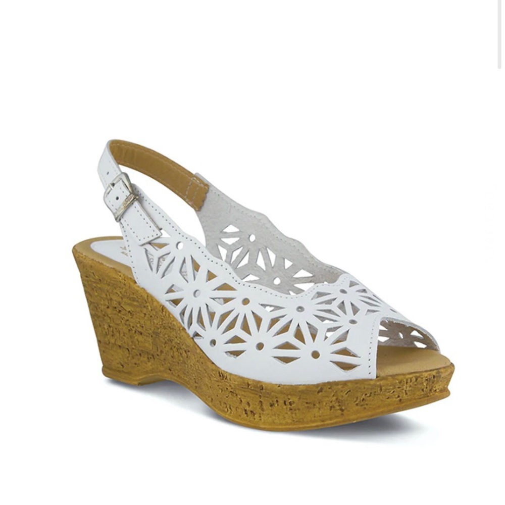 SPRING STEP FOOTSIE || womans white WEDGES Size 41